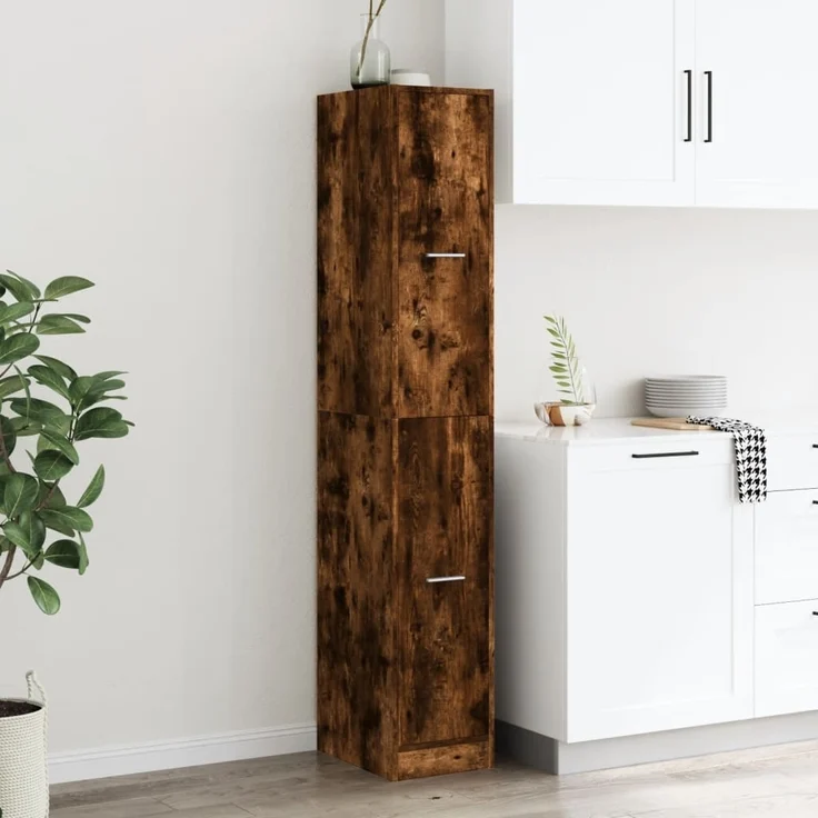 vidaXL Apothekerschrank Räuchereiche 30x41x174,5 cm Holzwerkstoff 3309631 – Bild 3