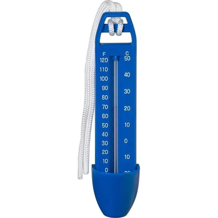 Pool Thermometer Basic 25 cm aus Kunststoff mit Befestigungsseil Messbereich -20 °C bis 50 °C