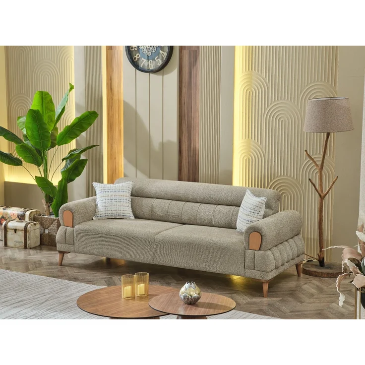 Sitzgruppe/Sofa Set - Wohnzimmergarnitur "Marivela" 3+3+1-Beige – Bild 3