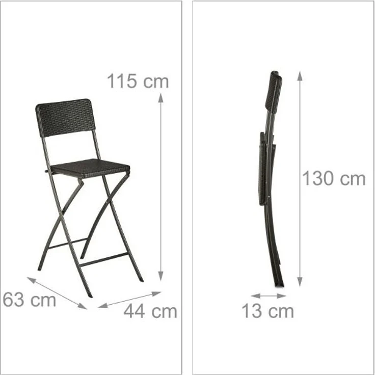 2er Set Barhocker Rattan – Bild 4