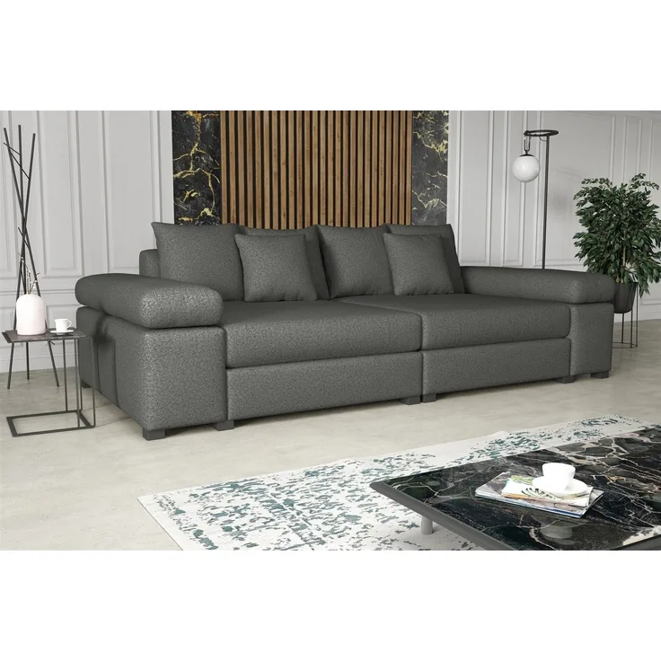 Big Sofa Couchgarnitur Megasofa Riesensofa AREZZO Stoff Now or Never Dunkelgrau
