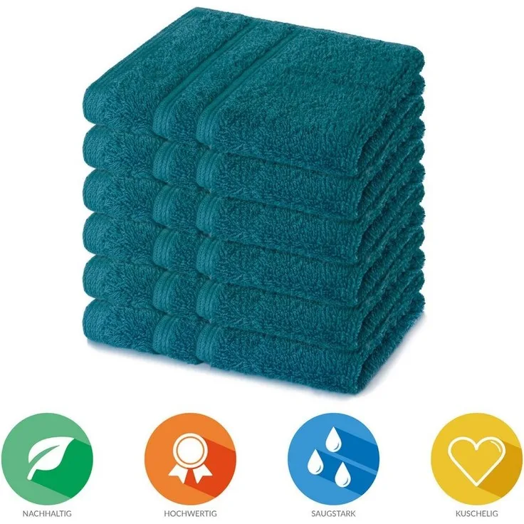 Lavea Seiftuch Bali, 30x30cm aus 100% Bio-Baumwolle, einzigartig weiche Seiftücher mit Aufhänger (Set, 6-St), hochwertige und nachhaltige Premium Waschlappen - schonende Reinigung