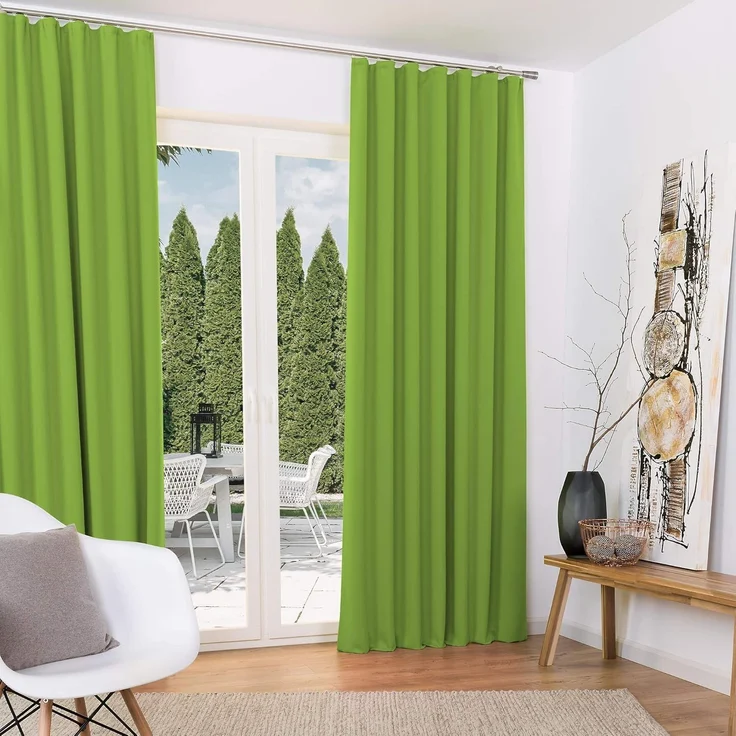 Beautissu Vorhang Amelie Luna, 2er Set Kräuselband Thermogardine 140x245cm – Bild 1