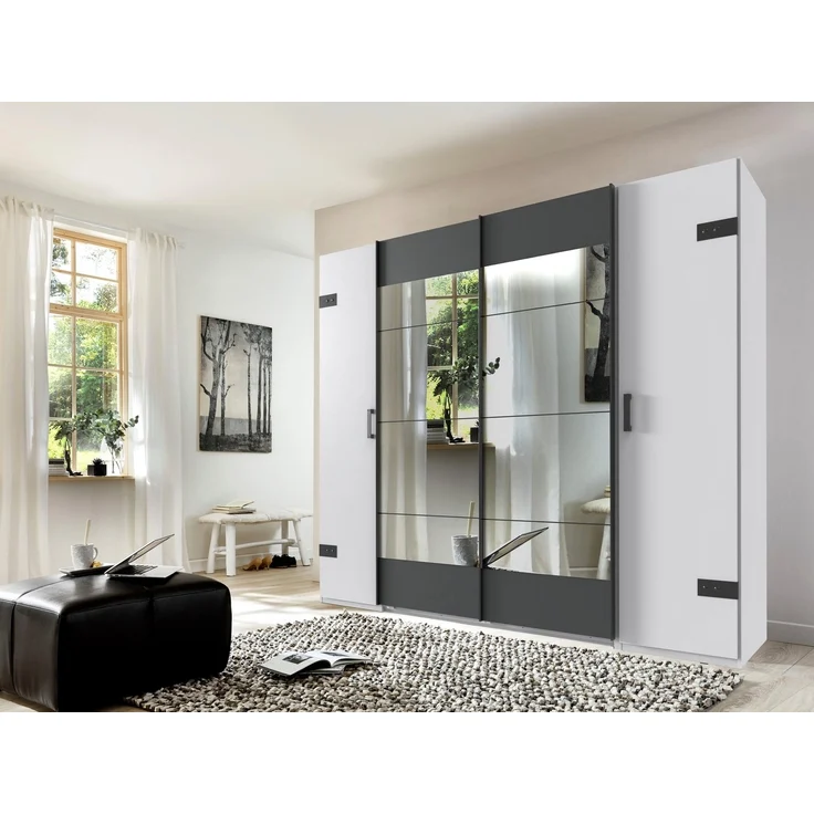 Wimex Schwebetürenschrank Stockholm, Schlafzimmerschrank mit Industrial-Look, rustikale Optik Kleiderschrank mit Spiegel BESTSELLER Schrank Garderobe – Bild 5