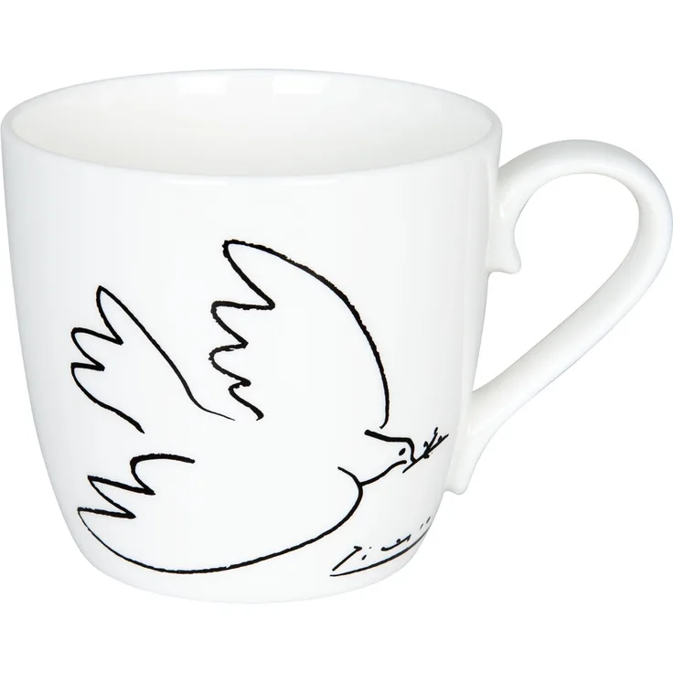 KÖNITZ 1120570210 Becher Picasso - La Colombe de la Paix (Die Friedenstaube) - 425 ml aus Bone China Porzellan