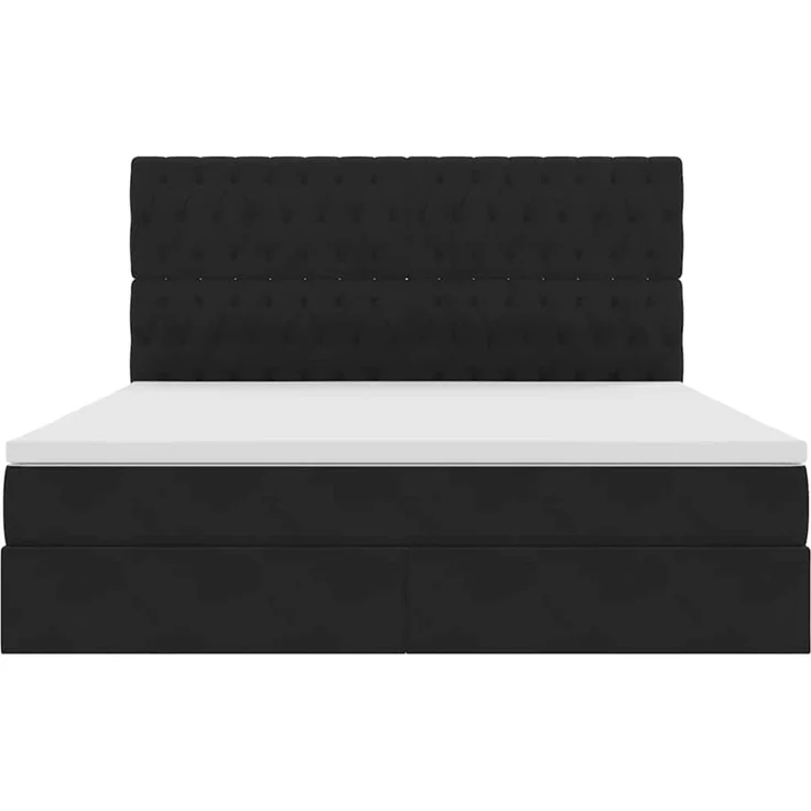 vidaXL Aufbewahrungsbett mit Matratze Schwarz 160 x 200 cm Samt 3372101 – Bild 7