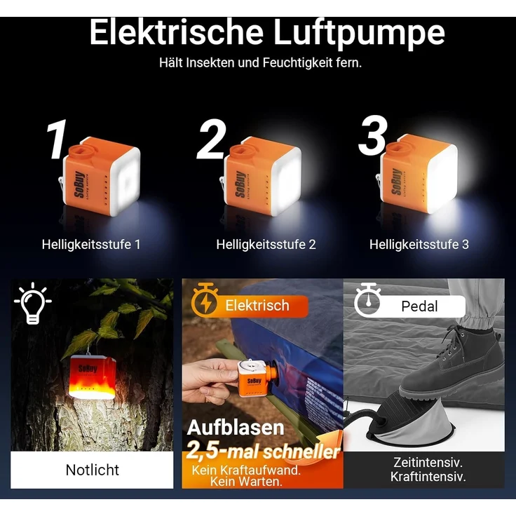 SoBuy Feldbett OGS32 Campingzelt 4in1-Zelt mit Campingliege Schlafsack Luftmatratze – Bild 5