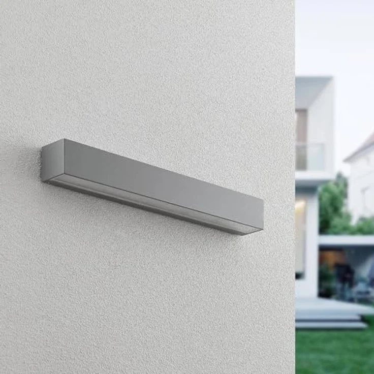 Lucande LED Wandleuchte Lengo, moderne 1-flammige Außenlampe in Aluminium, Schutzart IP65 für Terrasse, Balkon und Hauswand – Bild 4