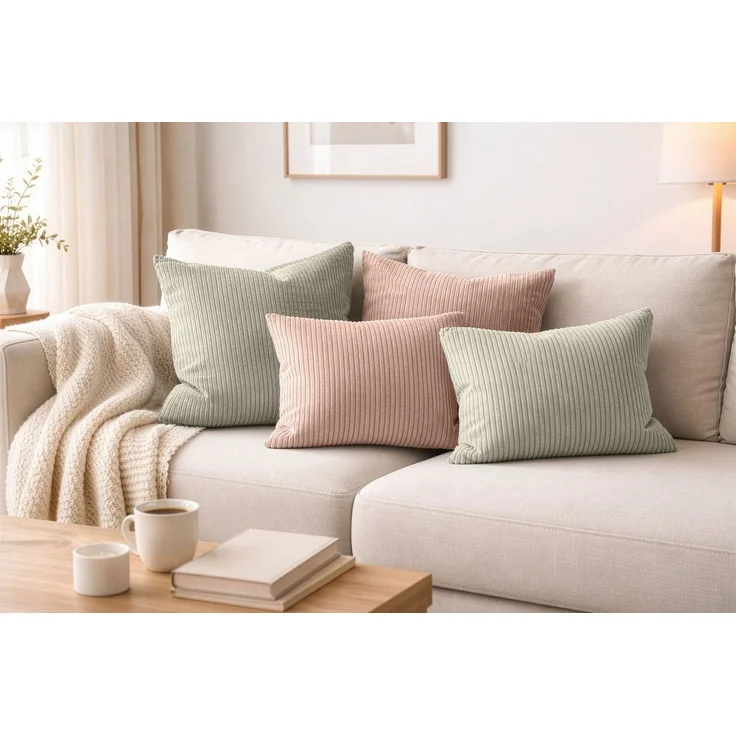 Amilian Dekokissen - Kissen Set 4er - Sofakissen mit Füllung 2x 50x50 + 2x 35x45cm, (4 Stück) Kuschelkissen - Zierkissen mit Kissenfüllung - Couchkissen – Bild 1