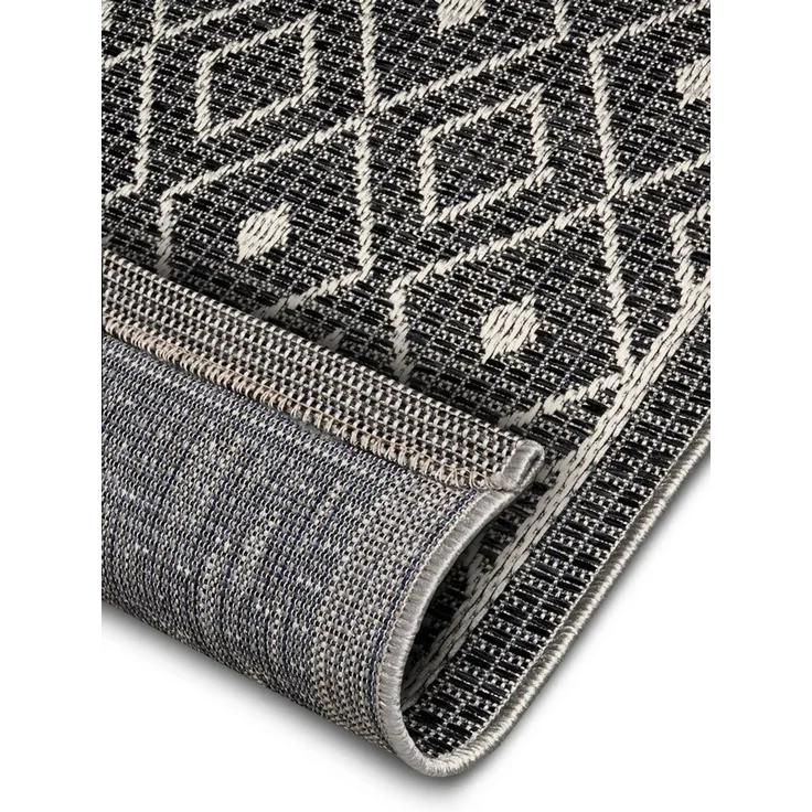Hanse Home Lahal Outdoor Teppich Wetterfest – Modernes Geometrisches Rauten Muster, Wasserfest robuster Aussenteppich Flachgewebe für Garten, Balkon, Terrasse, Wohnzimmer – Grau Beige, 155x235 cm – Bild 3