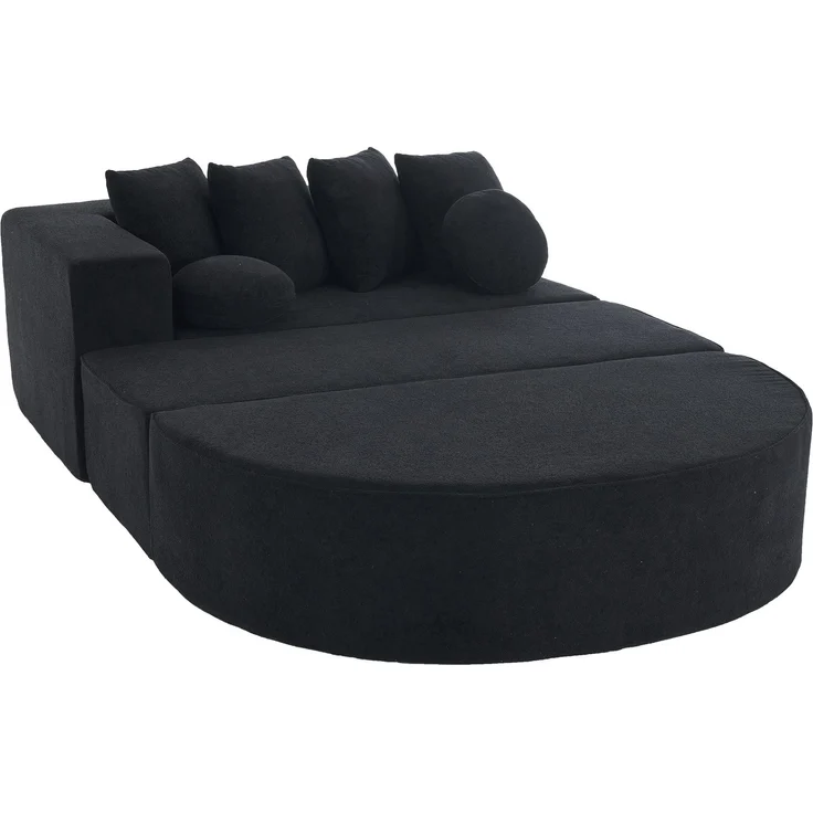 ZUBALIYA Modulares Sofa mit Chenille - Bezug, mit breiten Armlehnen, modular aufgebaut, mit Schaumstoffpolsterung – Bild 15