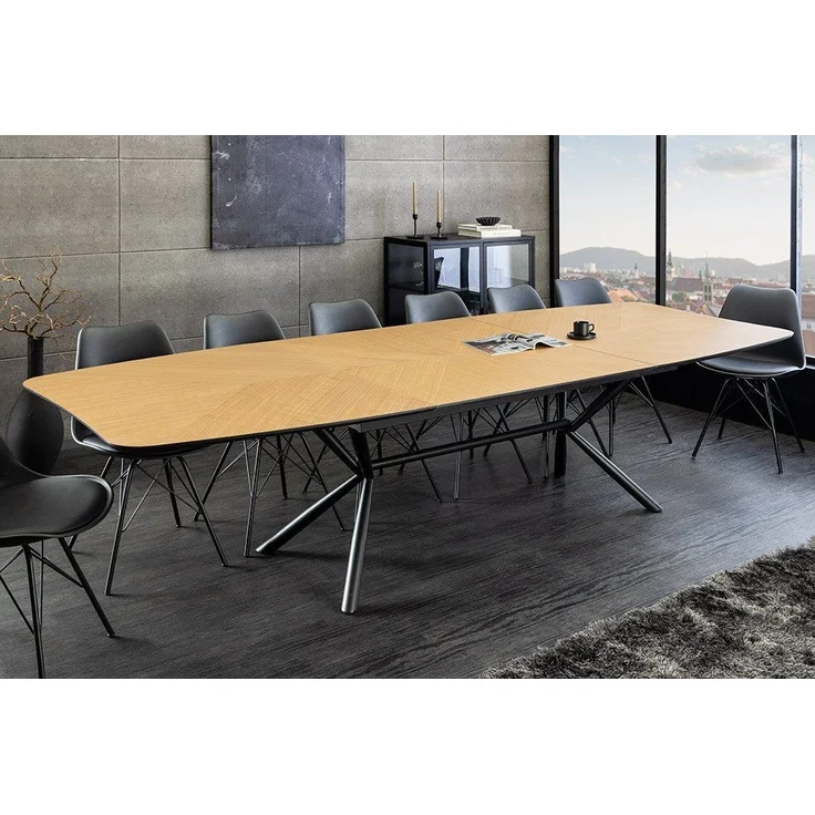 riess-ambiente Esstisch GRANDEZZA 180-270cm natur/schwarz - Eiche, Metall, Ausziehbar, Modern (Einzelartikel, 1-St), Industrial Ausziehtisch - ideal für Konferenzraum, Wohn- und Esszimmer – Bild 3
