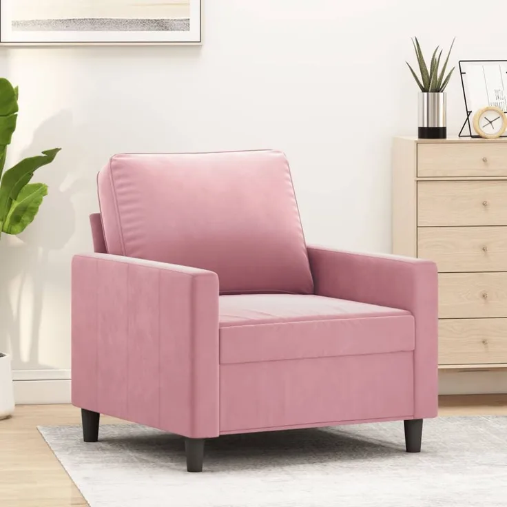 vidaXL Sessel Rosa 60 cm Samt 359182