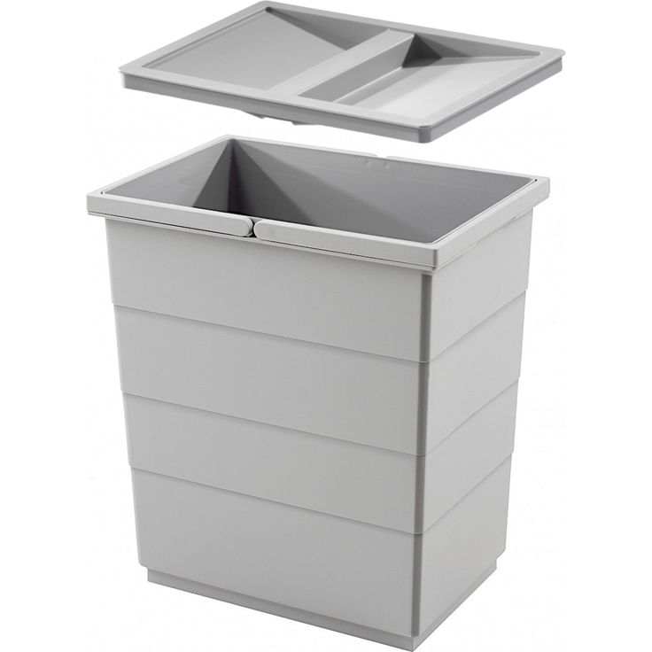 Hailo Inneneimer 1122239 hellgrau 20 L hoher Boden mit Deckel
