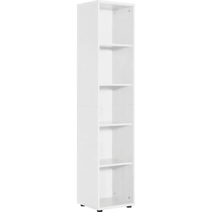 MÖBELPARTNER Standregal Hochregal Büroregal Bücherregal Weiß 182,4 x 39,3 x 34,5 cm