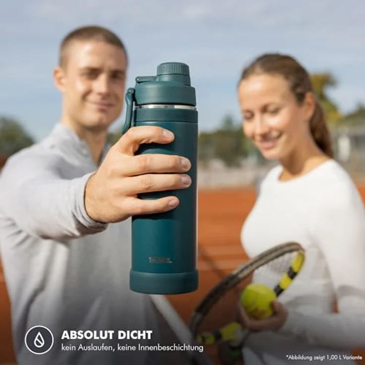 Thermos ULTRALIGHT MAX BOTTLE Trinkflasche 1 L, doppelwandige Edelstahl-Isolierung, auslaufsicher, ultraleicht, 24h kalt, 12h heiß, schwarz – Bild 7