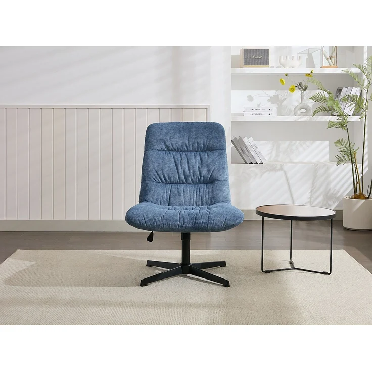 Vente-unique - SELENDO - Sessel mit gerader Rückenlehne - Metall - Blau - 68 x 77 x 104 cm – Bild 9