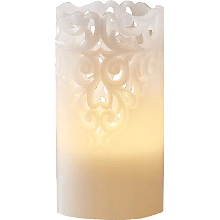 LED-Wachskerze "Clary", Farbe: weiss, – Bild 1