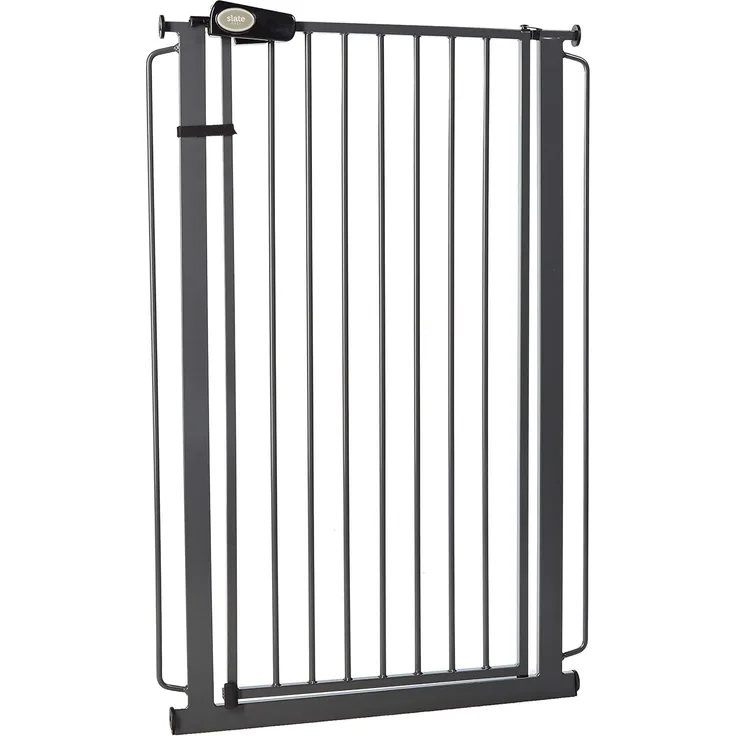 Bettacare Sicherheitsgitter für Kinder und Hunde, Schmal, 68.5cm - 75cm, Schiefergrau, Extra hohes Babygitter von 104cm Höhe, Schmales Druckmontage-Sicherheitsgitter für Treppen