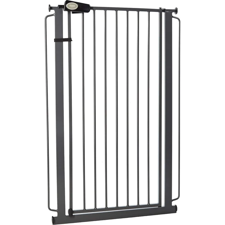 Bettacare Sicherheitsgitter für Kinder und Hunde, Schmal, 68.5cm - 75cm, Schiefergrau, Extra hohes Babygitter von 104cm Höhe, Schmales Druckmontage-Sicherheitsgitter für Treppen – Bild 1