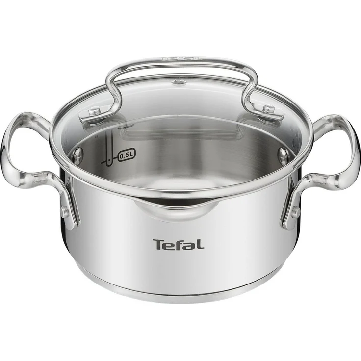 Tefal Kochtopf Duetto+, Edelstahl 18/10, hochglanzpoliert, Glasdeckel mit Siebfunktion – Bild 1