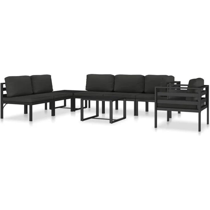 vidaXL Modular-Sofa-Eckteil 1 Stk. mit Kissen Aluminium Anthrazit 49239 – Bild 5