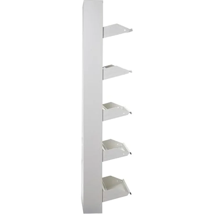 DRW Schuhregal aus Metall mit 5 Schubladen, mattweiß, 50 x 15 x 170 cm – Bild 4