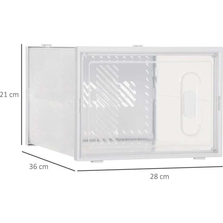 Platzsparender, modularer Schuhschrank auf Rollen, 8 Fächer à 28 x 36 x 21 cm aus PP-Kunststoff, weiß – Bild 5