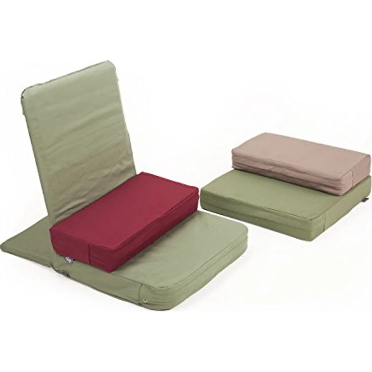 Bodhi MANDIR Kissen quadratisch, Kokosfaser-Füllung, abnehmbarer Baumwollbezug, 46 x 46 x 7,5 cm, olive – Bild 4