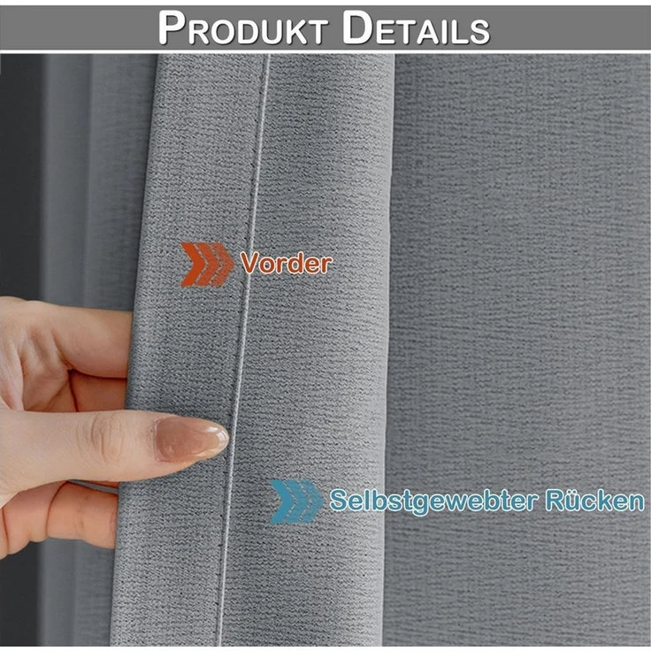 SERBASIC Gardine Extra Breite Gardine, Blickdicht Thermovorhänge, Kälte Raumtrenner, Lichtundurchlässige Vorhänge mit Kräuselband für Schiene, 1 Stück – Bild 2