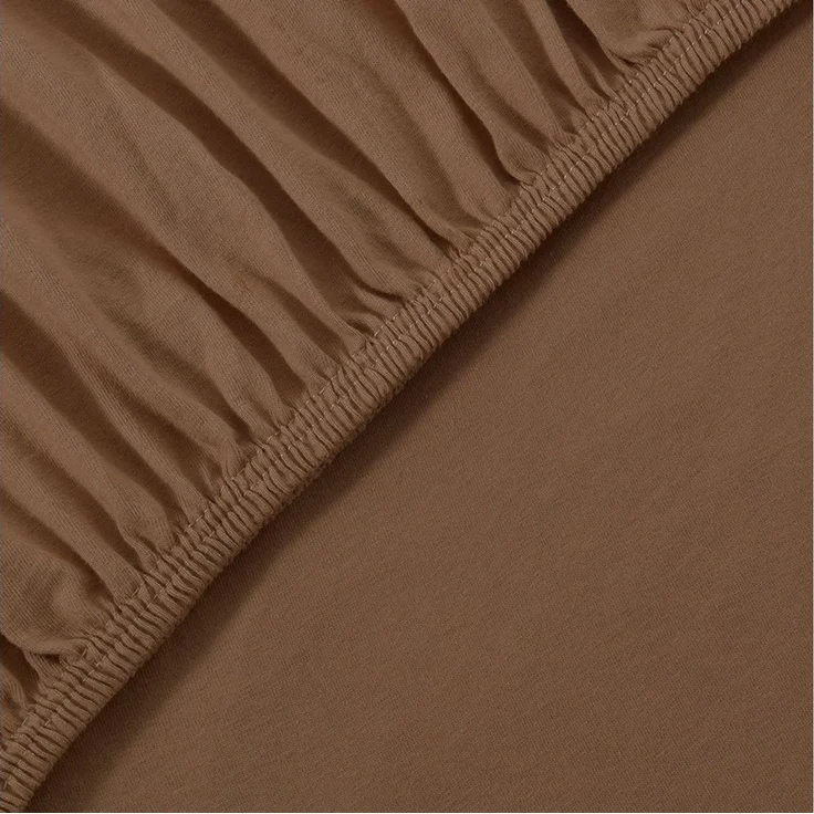 leevitex® Spannbettlaken 120x200 cm - 130x200 cm | Spannbetttuch Bettlaken | 100% Jersey Baumwolle | Matratzenhöhe bis 25 cm | Ökotex | Schokobraun – Bild 2