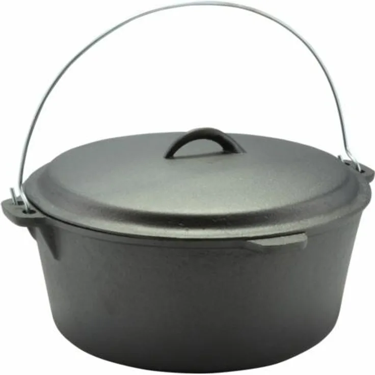 5L Kochtopf aus Gusseisen mit Deckel Metalldeckel Bräter Schmortopf Induktion