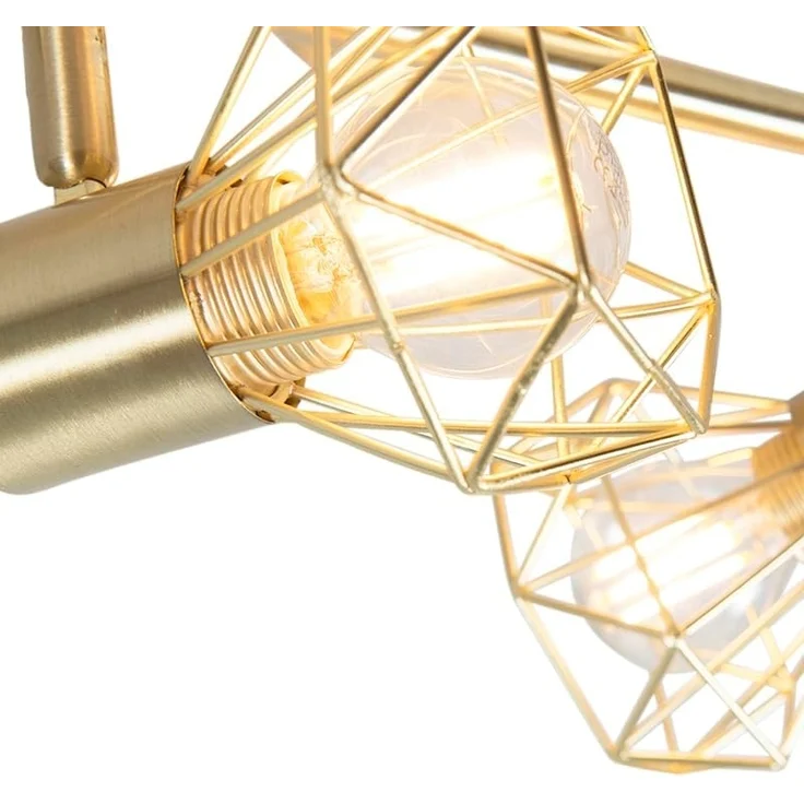 Qazqa LED Aufbaustrahler Mosh, ohne Leuchtmittel, E14, Messing, Modern, Stahl, 2-flammig – Bild 3