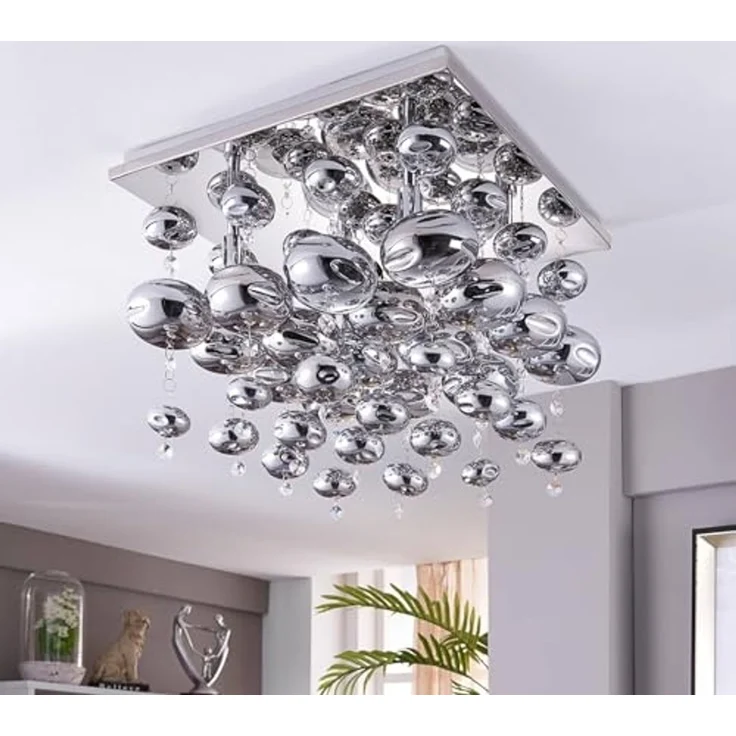 Lindby Deckenleuchten Esfera, Metall, Chrom IP20, 4 x 33 W – Bild 3