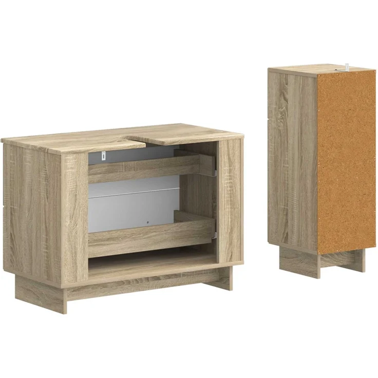 vidaXL 2-teiliges Badezimmer Schrank Set EDE Sonoma-Eiche 3417659 – Bild 5