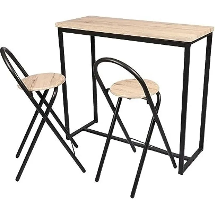 Urban Living COLORADO Set: Tisch mit 2 Barstühlen Bistrotisch+Barhocker 151215