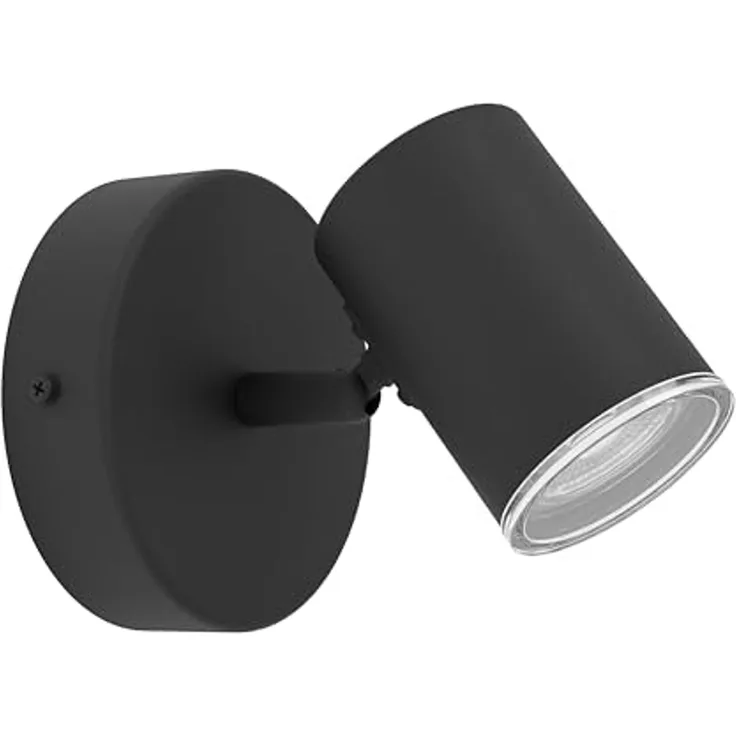 EGLO Deckenleuchte CONSUMA 1 Spotlampe - Stahl - GU10 - 1X5W - IP44, ohne Leuchtmittel, Wandleuchte, Wandspot, schwenkbar, Strahler, L11 x H11,5 x AL13 cm
