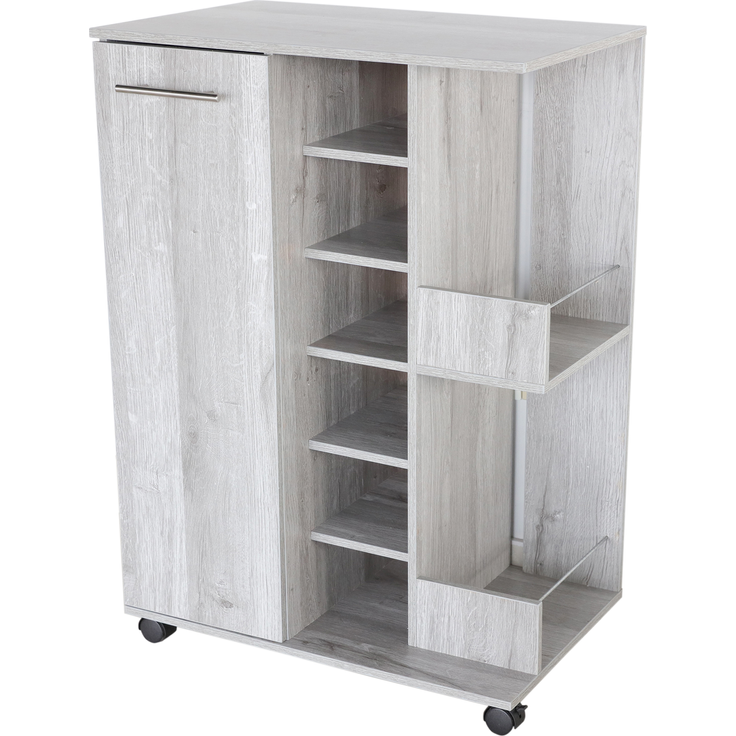 Better Home Küchenwagen Flaschenregal Weinschrank Weinregal grau 37x60x82 cm, (1 Stück, 1 Weinschrank), für ca. 48 Flaschen, flexibel einsetzbar