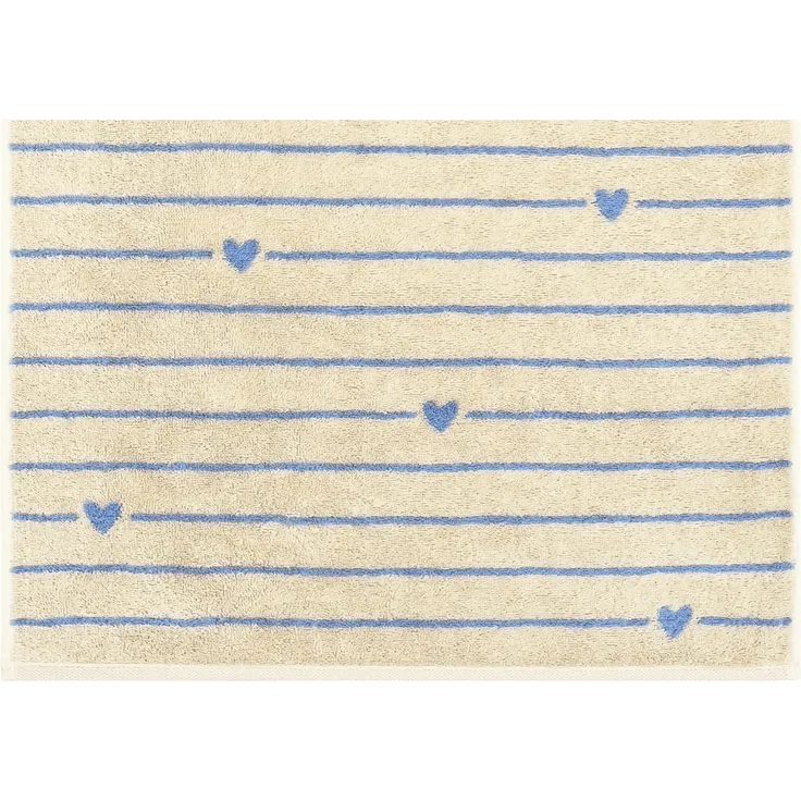 2 Stück Cawö Handtuch 50x100 cm Heart Beats Line capri Herzen blau 6276-31