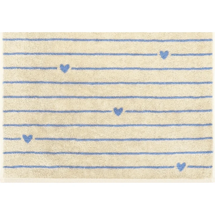 2 Stück Cawö Handtuch 50x100 cm Heart Beats Line capri Herzen blau 6276-31 – Bild 1