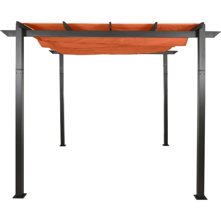 Mendler 'HWC-N93' Pergola, stabiles 8cm-Gestell mit Schiebedach UV50+ 3x3 m, Aluminium, Terrakotta – Bild 7