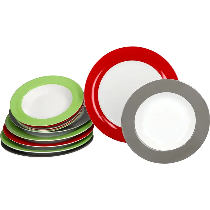 12tlg Tafelservice Variant Trio Porzellan 6 Personen Speiseteller Suppenteller