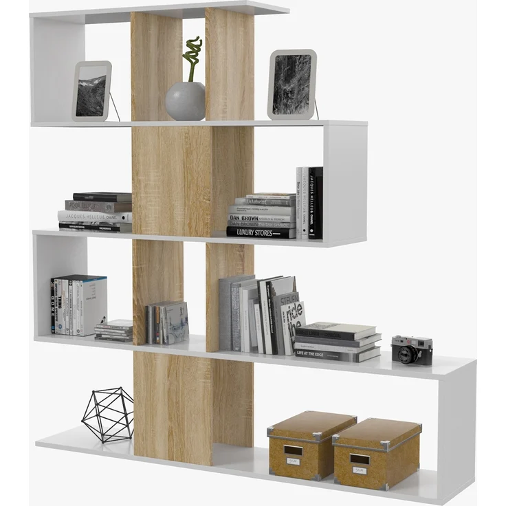 Calicosy 'ZIGZAG' Bücherregal mit 4 Ebene, und 11 Fächern - Zigzag - Helles Holz – Bild 10
