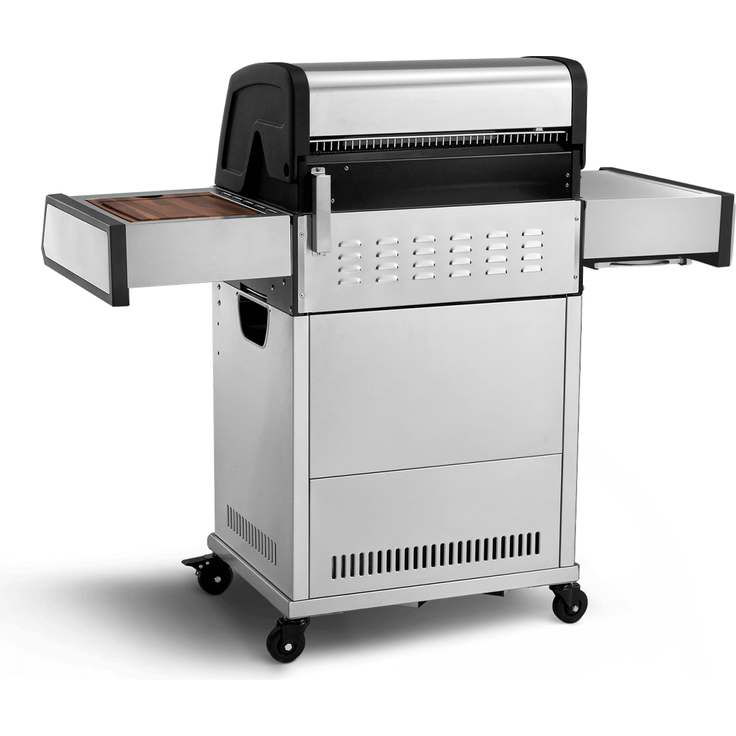 BURNHARD® Gasgrill 3-Brenner inkl. Heckbrenner, mit Gusseisen Grillrost & inkl. stabiler Abdeckhaube, Seitenkochfeld mit Infrarot Keramikbrenner, Schwarz - EARL - Schwarz - #946394 – Bild 5