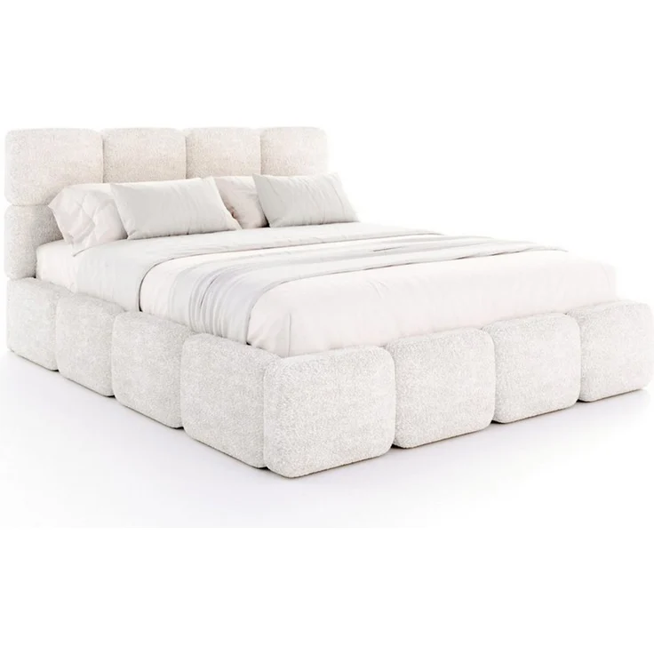 FDM Polsterbett CLOUDY Bettgestell Bett 140x200, 160x200, 180x200 cm Bestseller (verfügbar 140x200 160x200 180x200cm, Bettrahmen, Bett, mit großen gepolsterten Kopfteil, mit Bettkasten zum aufklappen), Hebbarer Metallrahmen, Bettkasten, ohne Matratze – Bild 5
