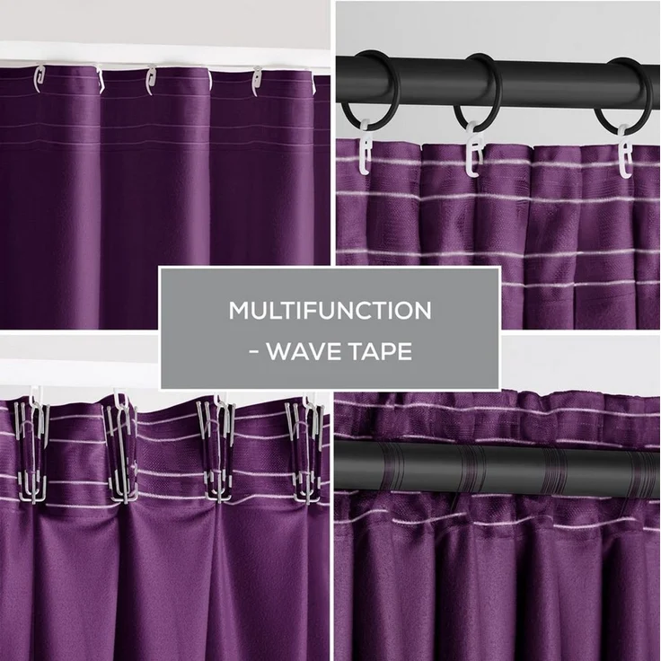 Restilo Gardine Gardine Multifunktionsband Kräuselband Vorhang Verdunkelnd Samt Textil (1 St), Kräuselband, verdunkelnd, Samt Textilien, mit Raffhalter – Bild 2