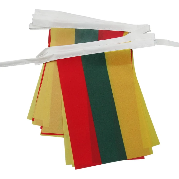 AZ FLAG - Fahnenkette Litauen 6 Meter Mit 20 Flaggen - 21x14 cm - Litauische Girlande Flaggenkette 14x21 Cm