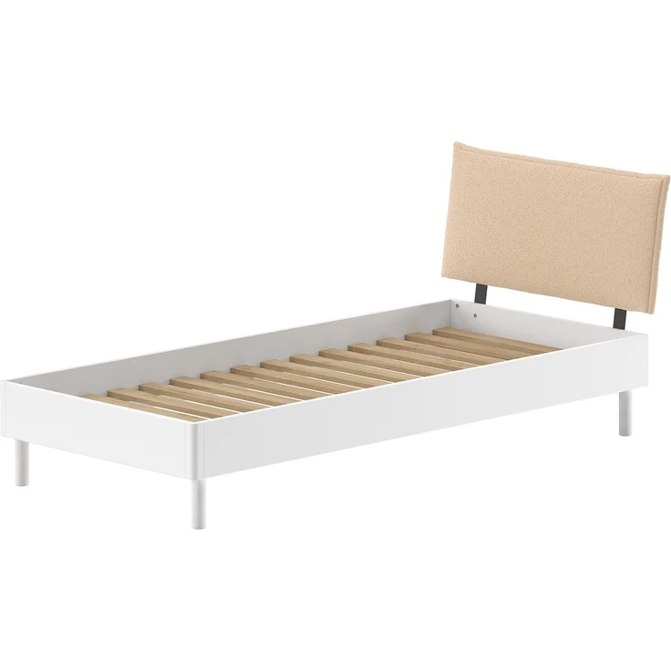 Einzelbett >Buche Massiv< in Buche massiv weiß lackiert - 100x85,5x211,5 (BxHxT) – Bild 3