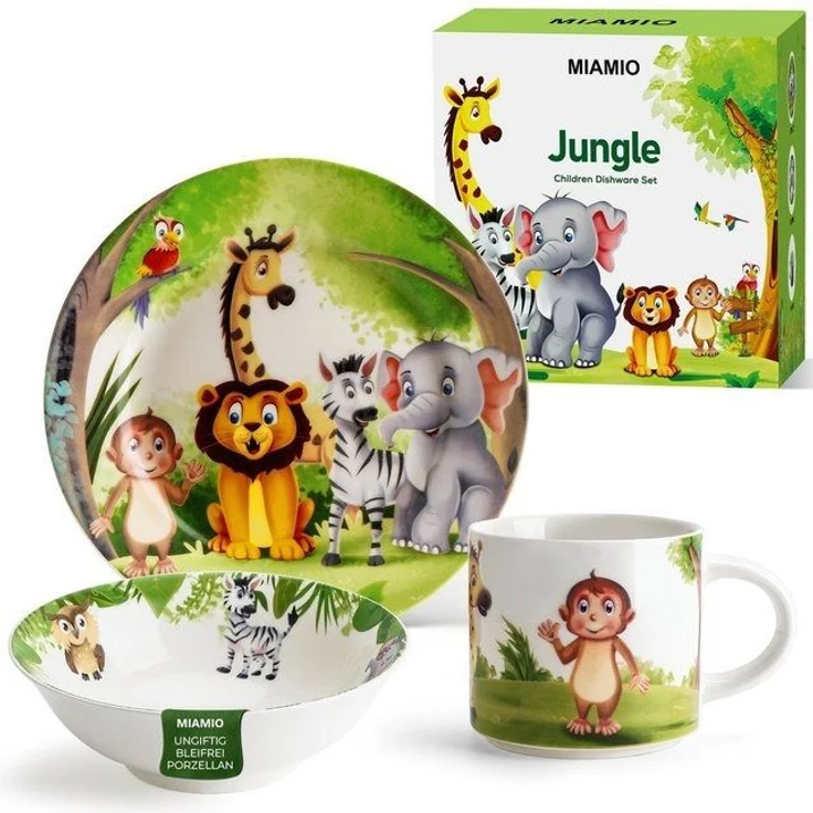 MiaMio Kindergeschirr-Set 3er-Set Kindergeschirr/Porzellan inkl. Teller, Schüssel und Tasse (3-tlg), 1 Personen, Porzellan – Bild 4