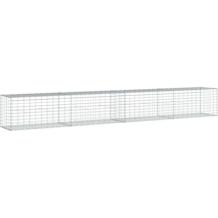 vidaXL Gabionenkorb mit Deckel 400x50x50 cm Verzinktes Eisen 3295135 – Bild 4
